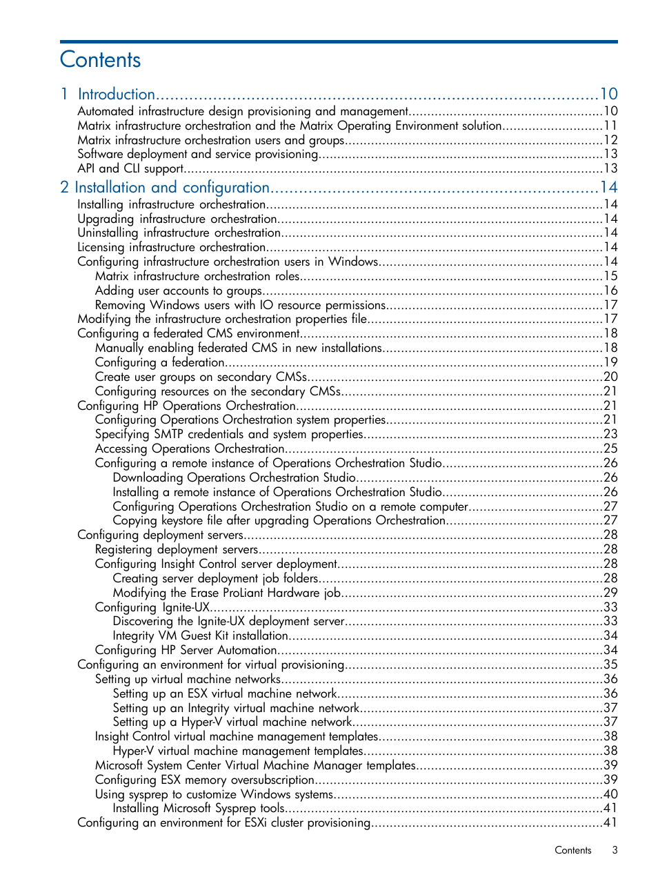HP Matrix Operating Environment Software User Manual | Page 3 / 209