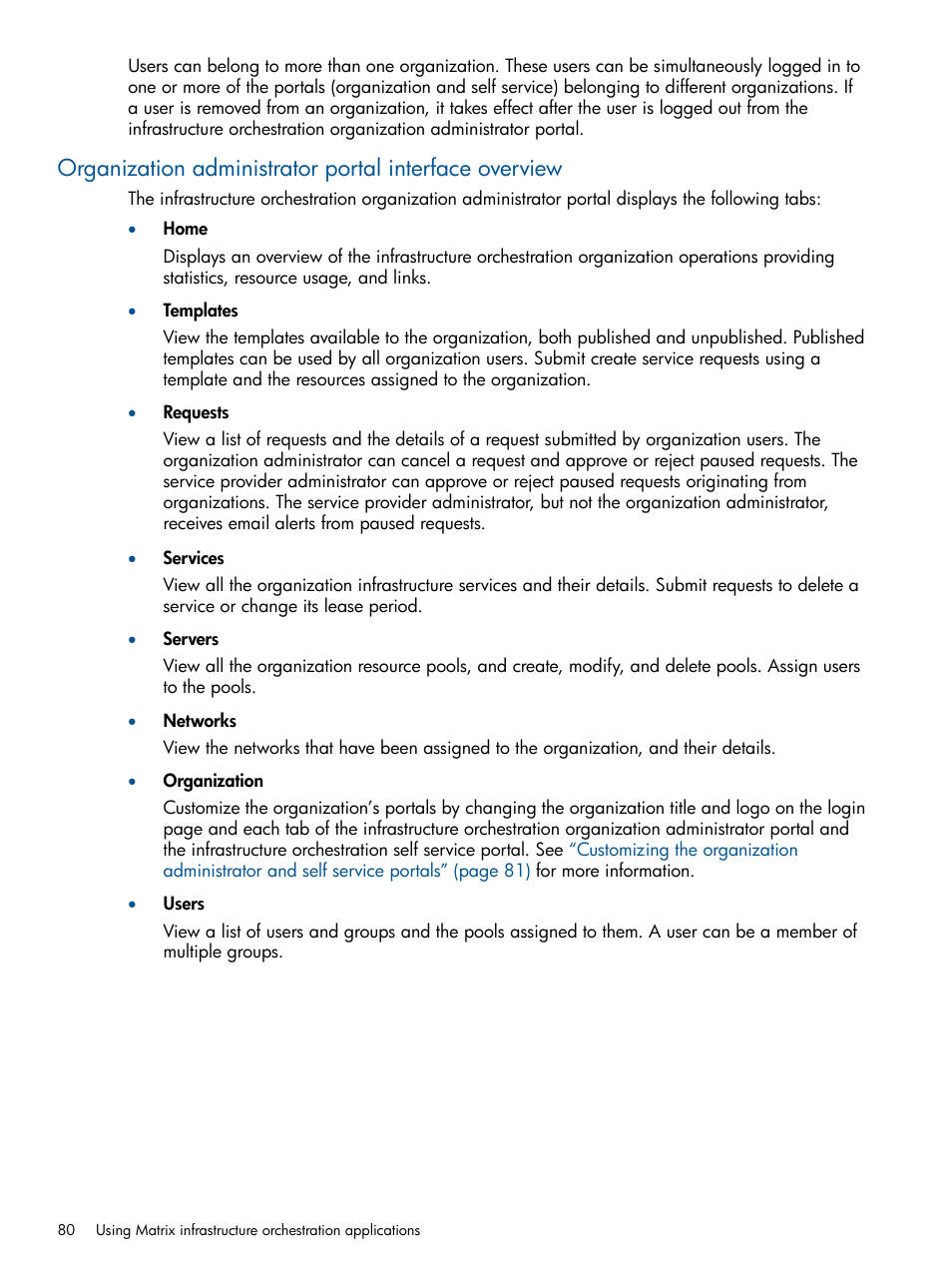 HP Matrix Operating Environment Software User Manual | Page 80 / 209