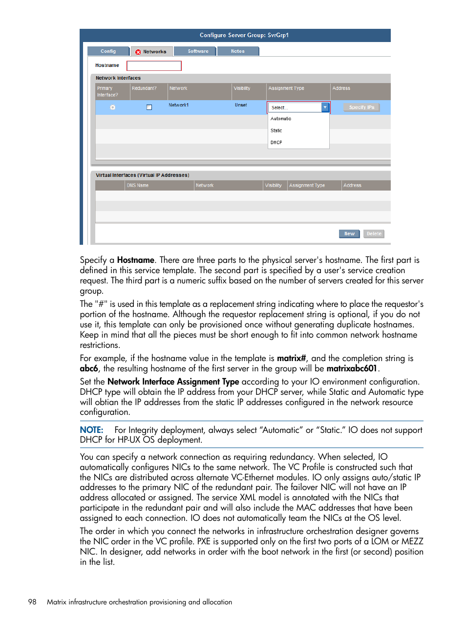 HP Matrix Operating Environment Software User Manual | Page 98 / 209