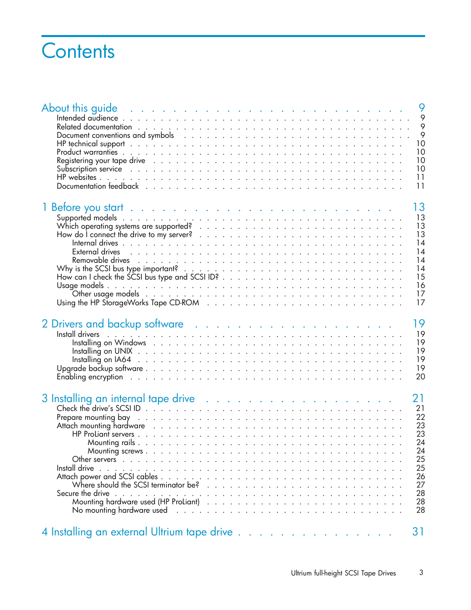 HP StoreEver Ultrium Tape Drives User Manual | Page 3 / 75