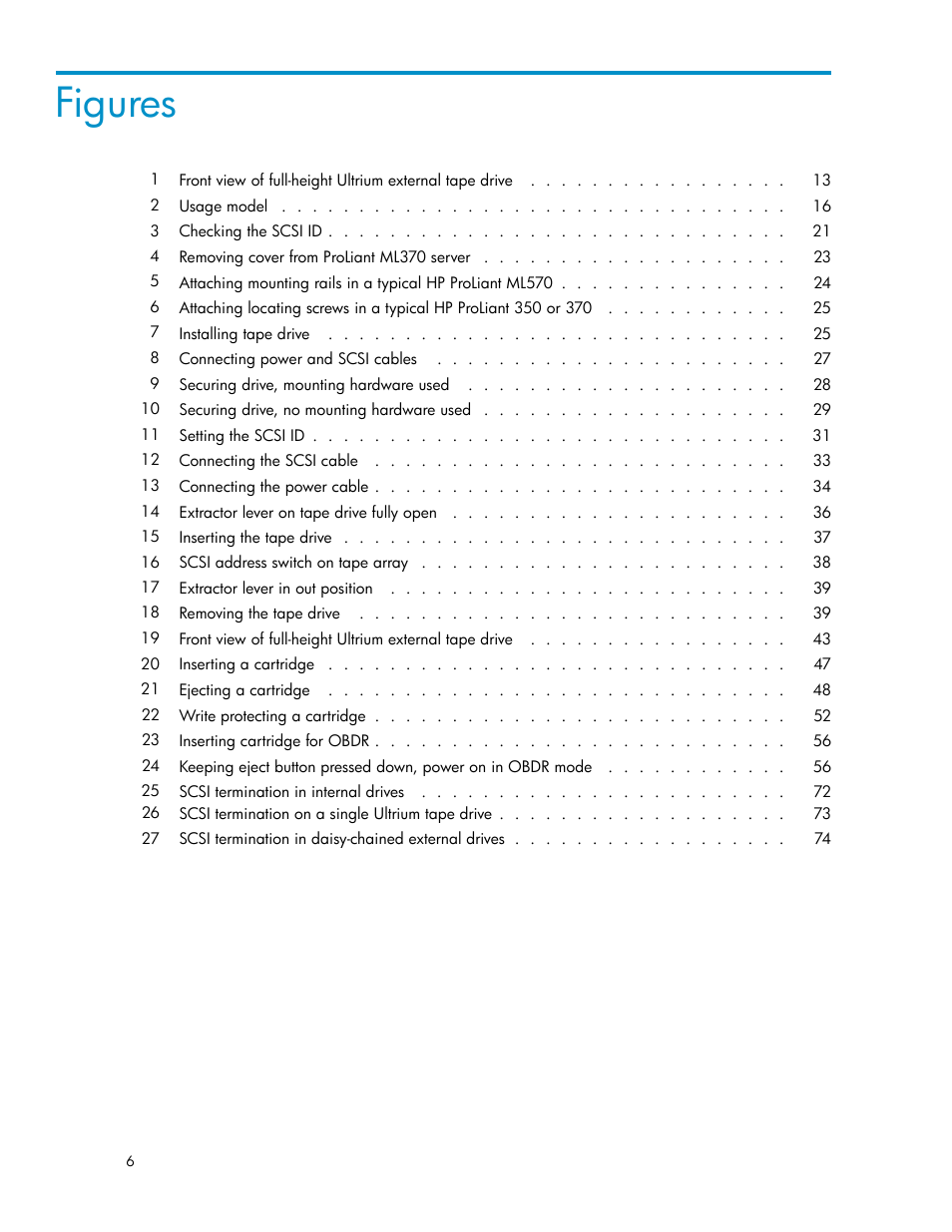 Figures | HP StoreEver Ultrium Tape Drives User Manual | Page 6 / 75