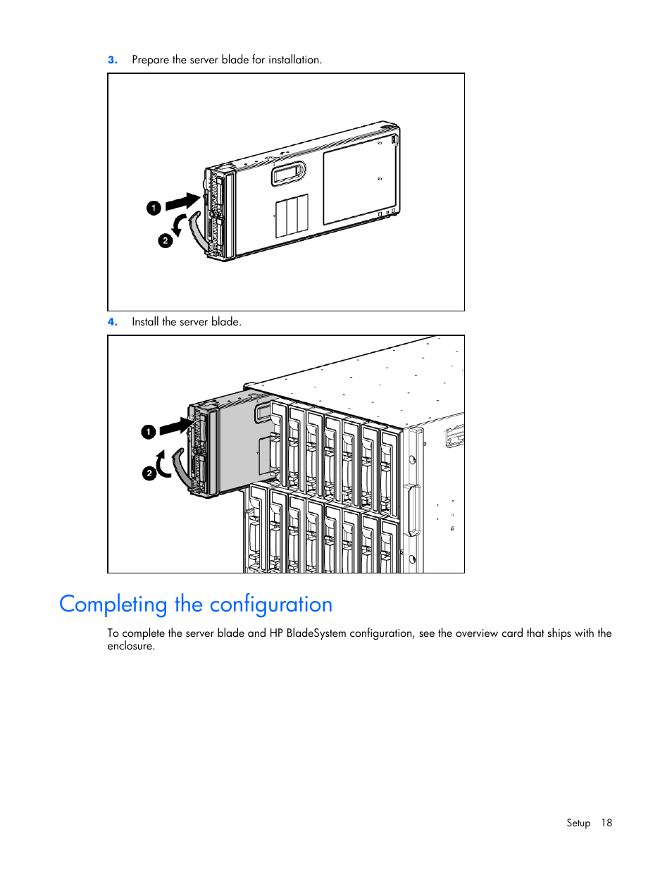 Completing the configuration | HP ProLiant BL465c Server Blade User Manual | Page 18 / 87