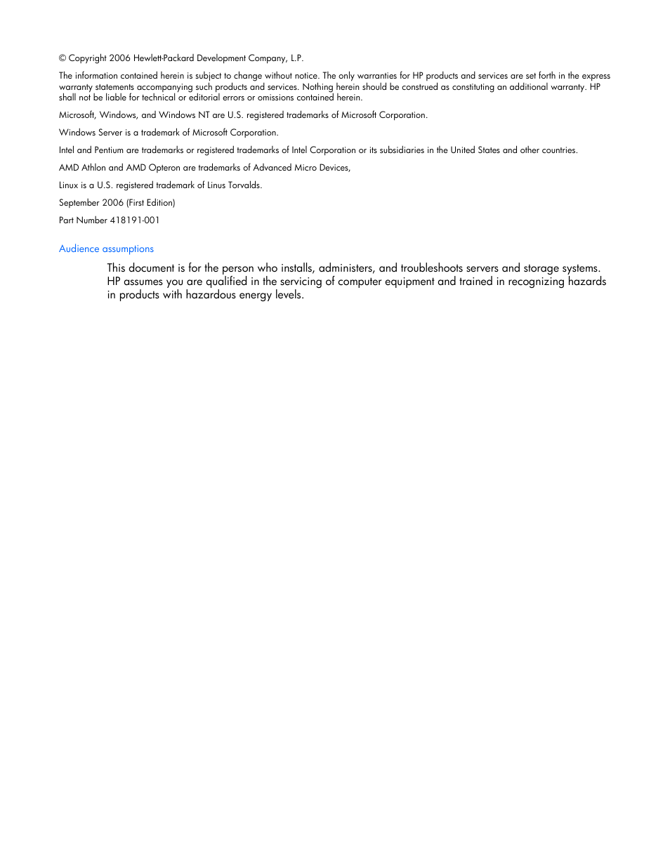 Notice | HP ProLiant BL465c Server Blade User Manual | Page 2 / 87