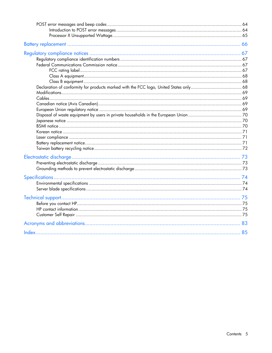 HP ProLiant BL465c Server Blade User Manual | Page 5 / 87