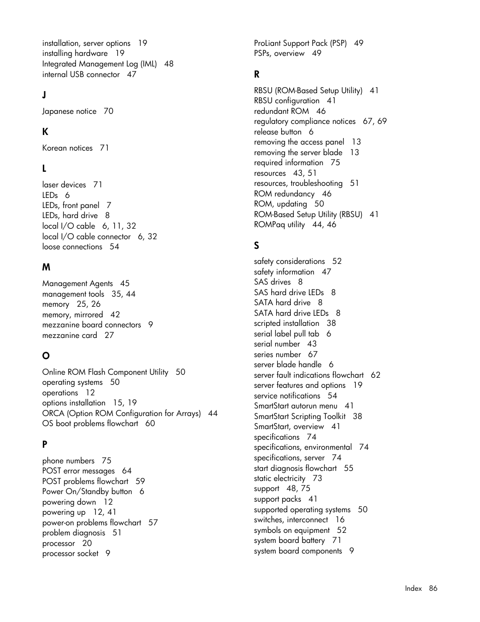 HP ProLiant BL465c Server Blade User Manual | Page 86 / 87
