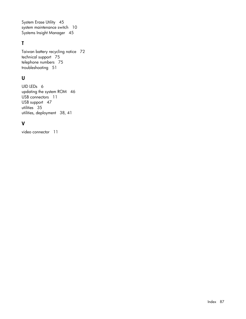 HP ProLiant BL465c Server Blade User Manual | Page 87 / 87