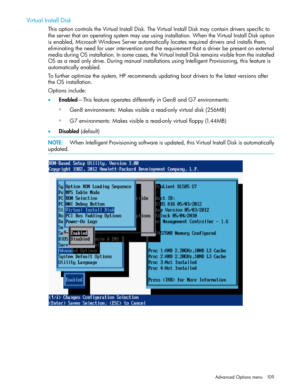 Virtual install disk | HP ROM-Based Setup Utility User Manual | Page 109 / 221