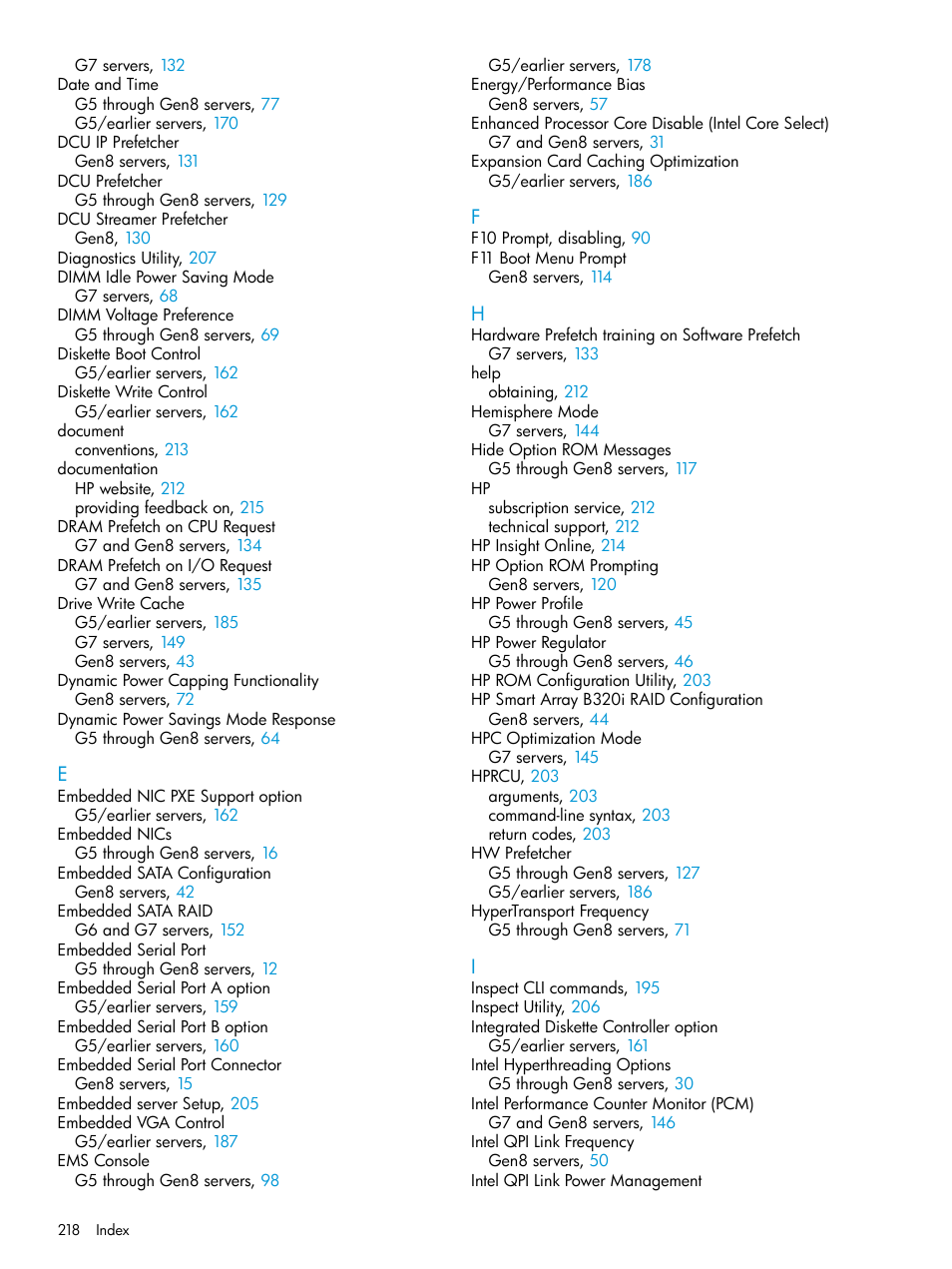 HP ROM-Based Setup Utility User Manual | Page 218 / 221