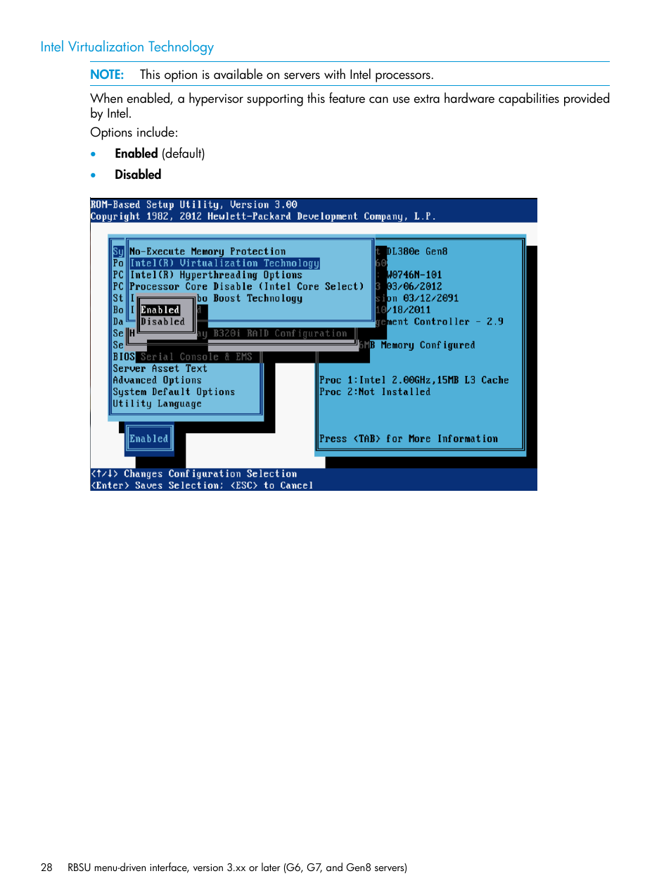 Intel virtualization technology | HP ROM-Based Setup Utility User Manual | Page 28 / 221