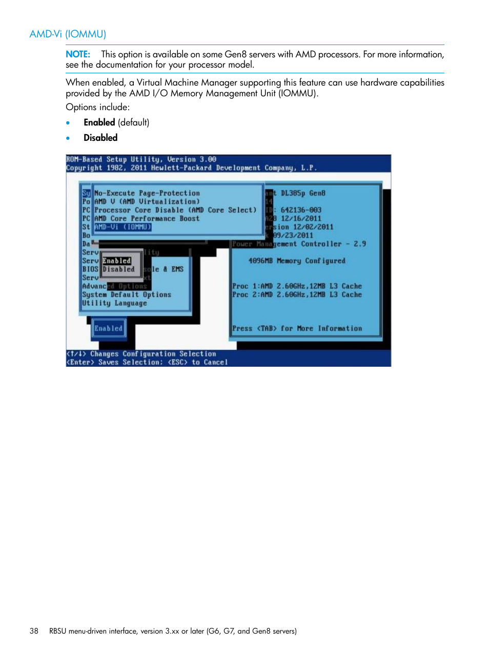 Amd-vi (iommu) | HP ROM-Based Setup Utility User Manual | Page 38 / 221