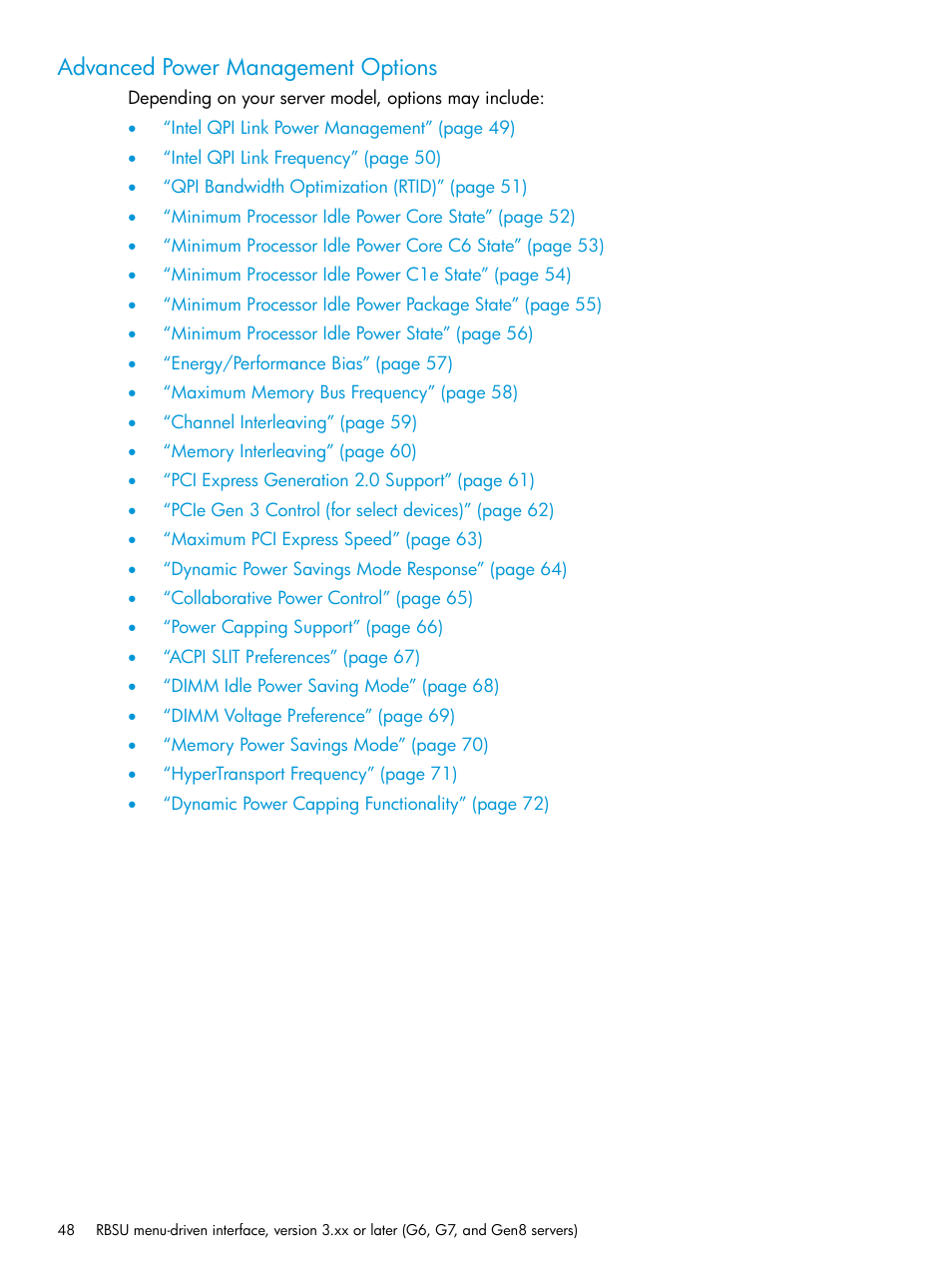 Advanced power management options | HP ROM-Based Setup Utility User Manual | Page 48 / 221