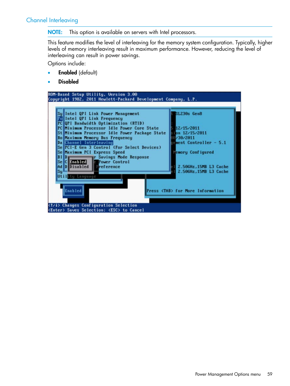 Channel interleaving | HP ROM-Based Setup Utility User Manual | Page 59 / 221