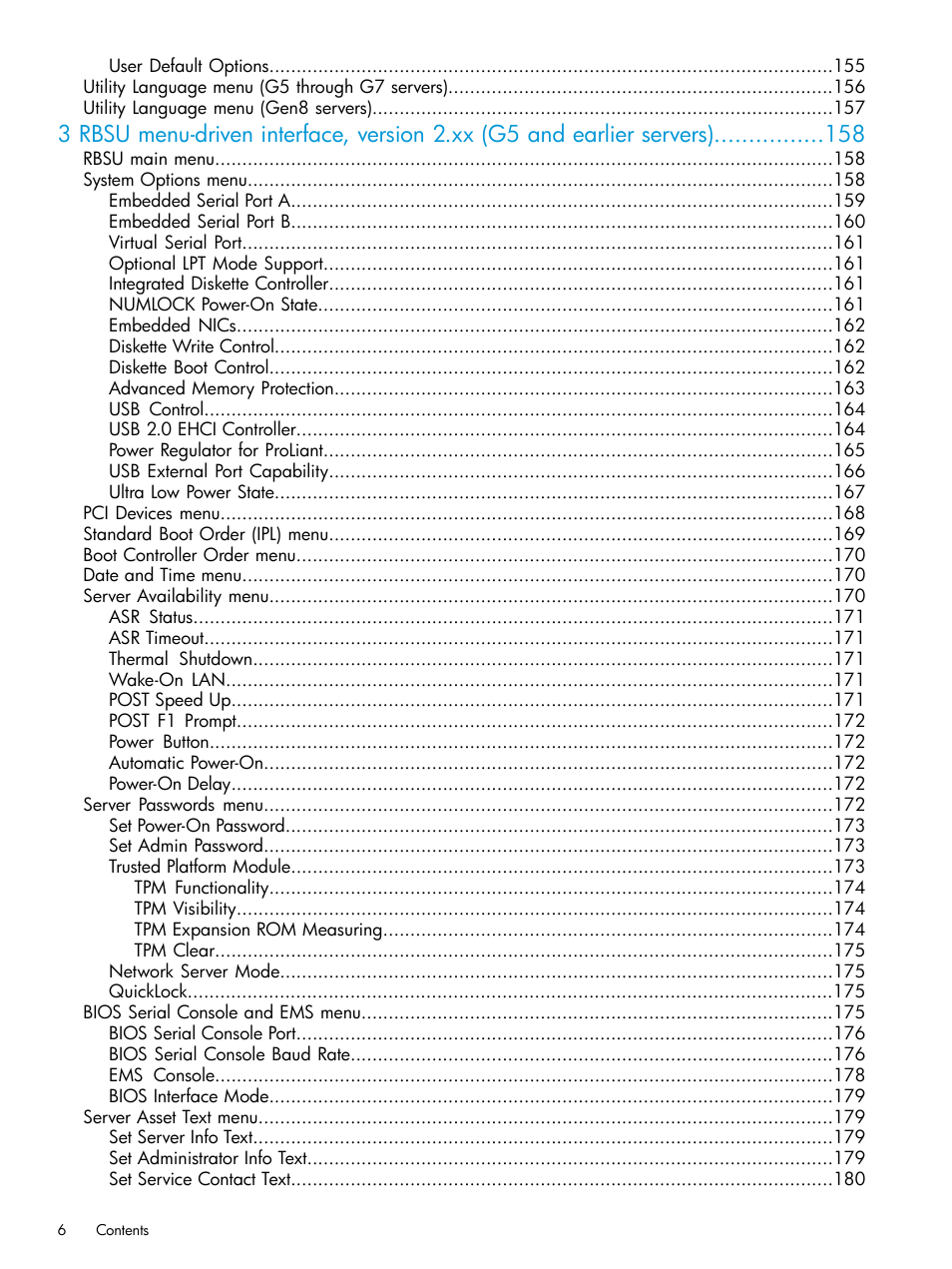 HP ROM-Based Setup Utility User Manual | Page 6 / 221