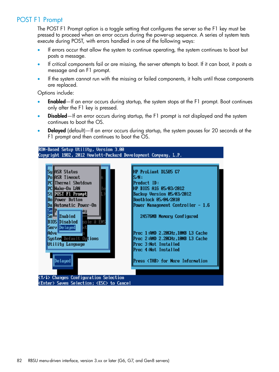 Post f1 prompt | HP ROM-Based Setup Utility User Manual | Page 82 / 221