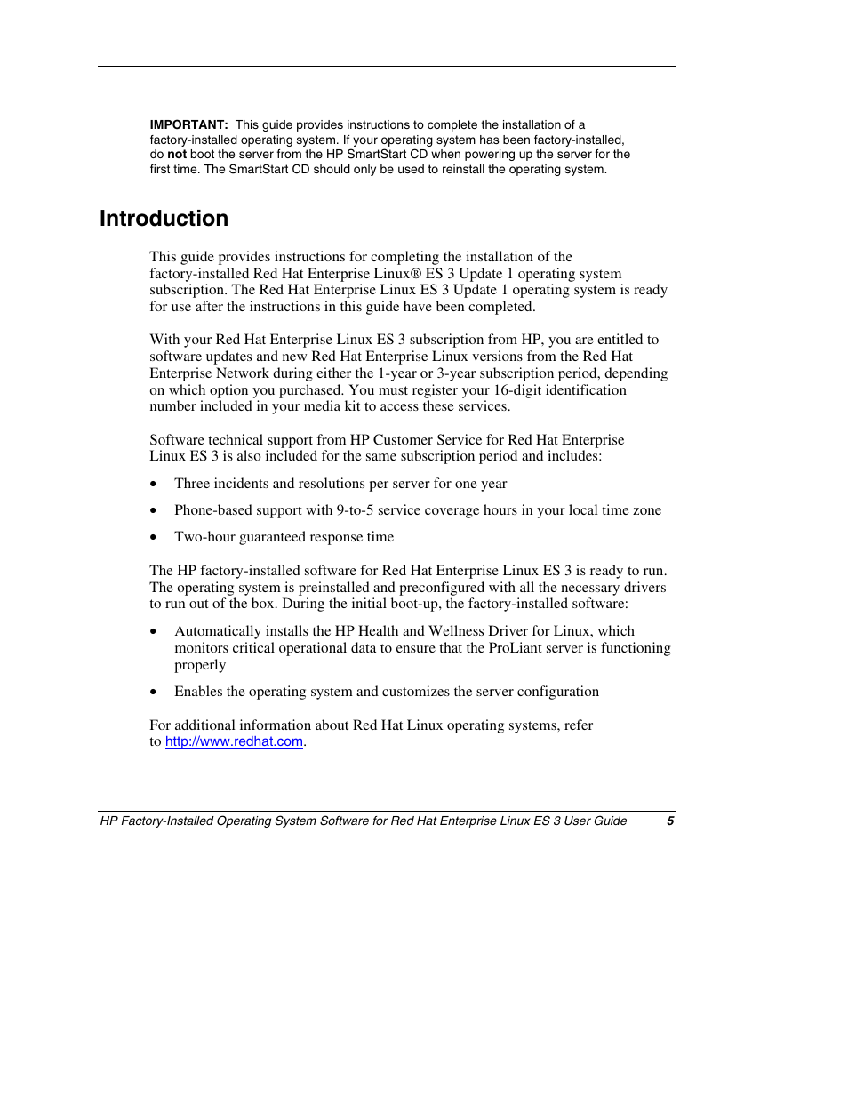 Introduction | HP ProLiant DL380 Server User Manual | Page 5 / 16