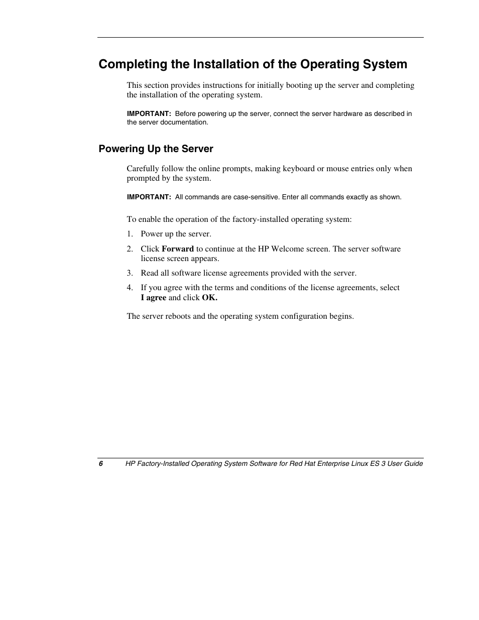 Powering up the server | HP ProLiant DL380 Server User Manual | Page 6 / 16