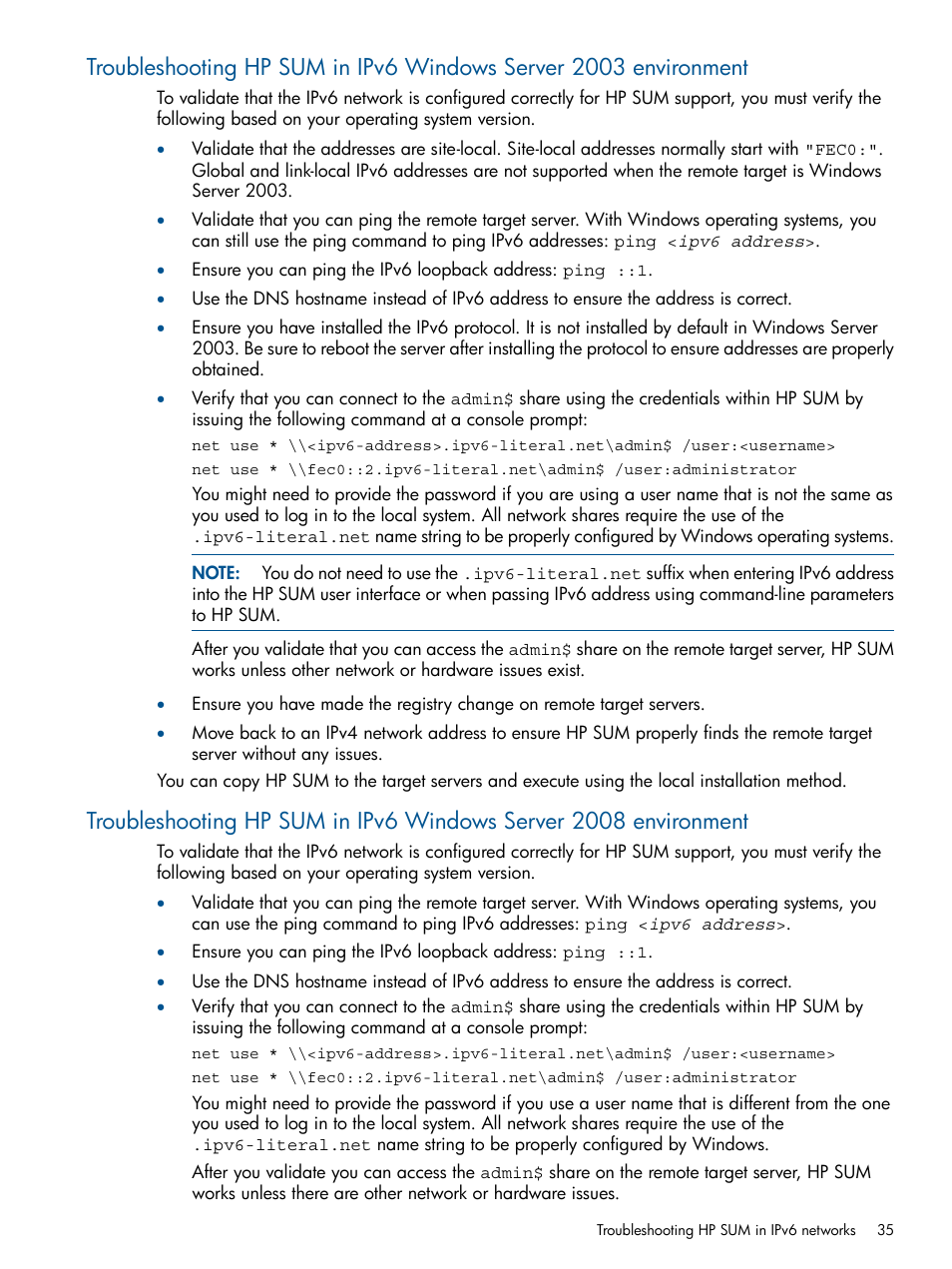 HP ProLiant BL465c Server Blade User Manual | Page 35 / 47