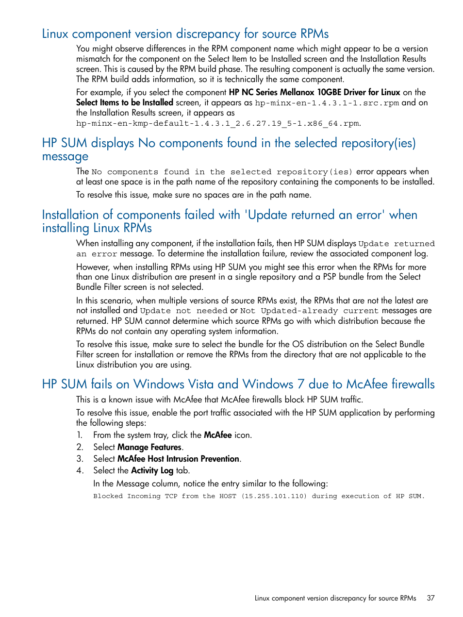 HP ProLiant BL465c Server Blade User Manual | Page 37 / 47