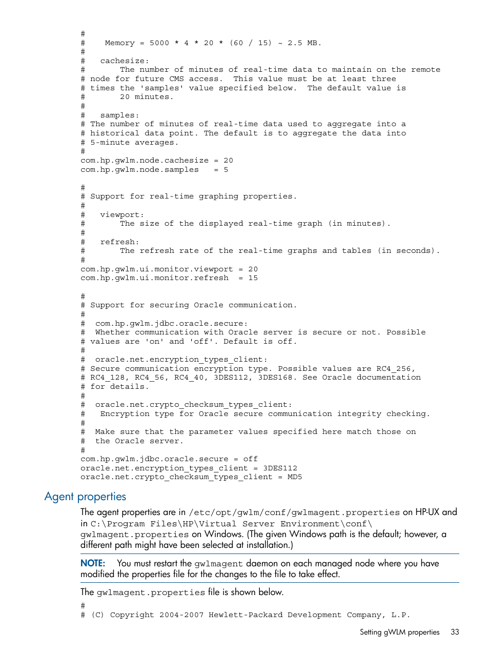 Agent properties | HP Matrix Operating Environment Software User Manual | Page 33 / 61