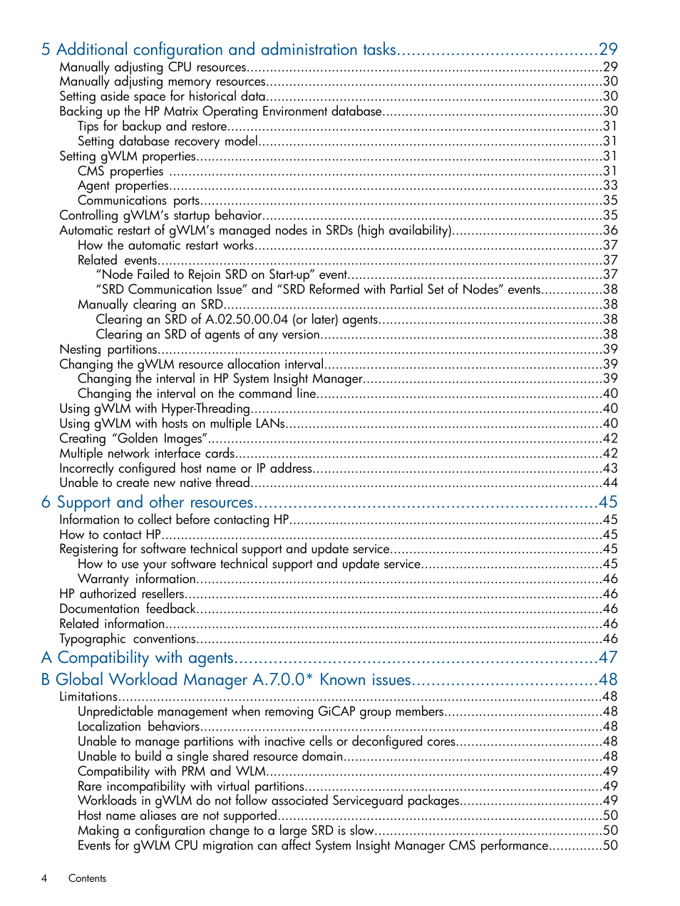 6 support and other resources | HP Matrix Operating Environment Software User Manual | Page 4 / 61