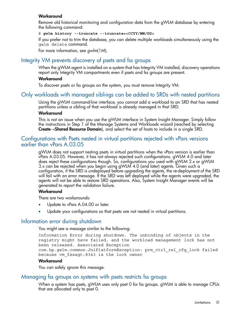 Information error during shutdown | HP Matrix Operating Environment Software User Manual | Page 51 / 61