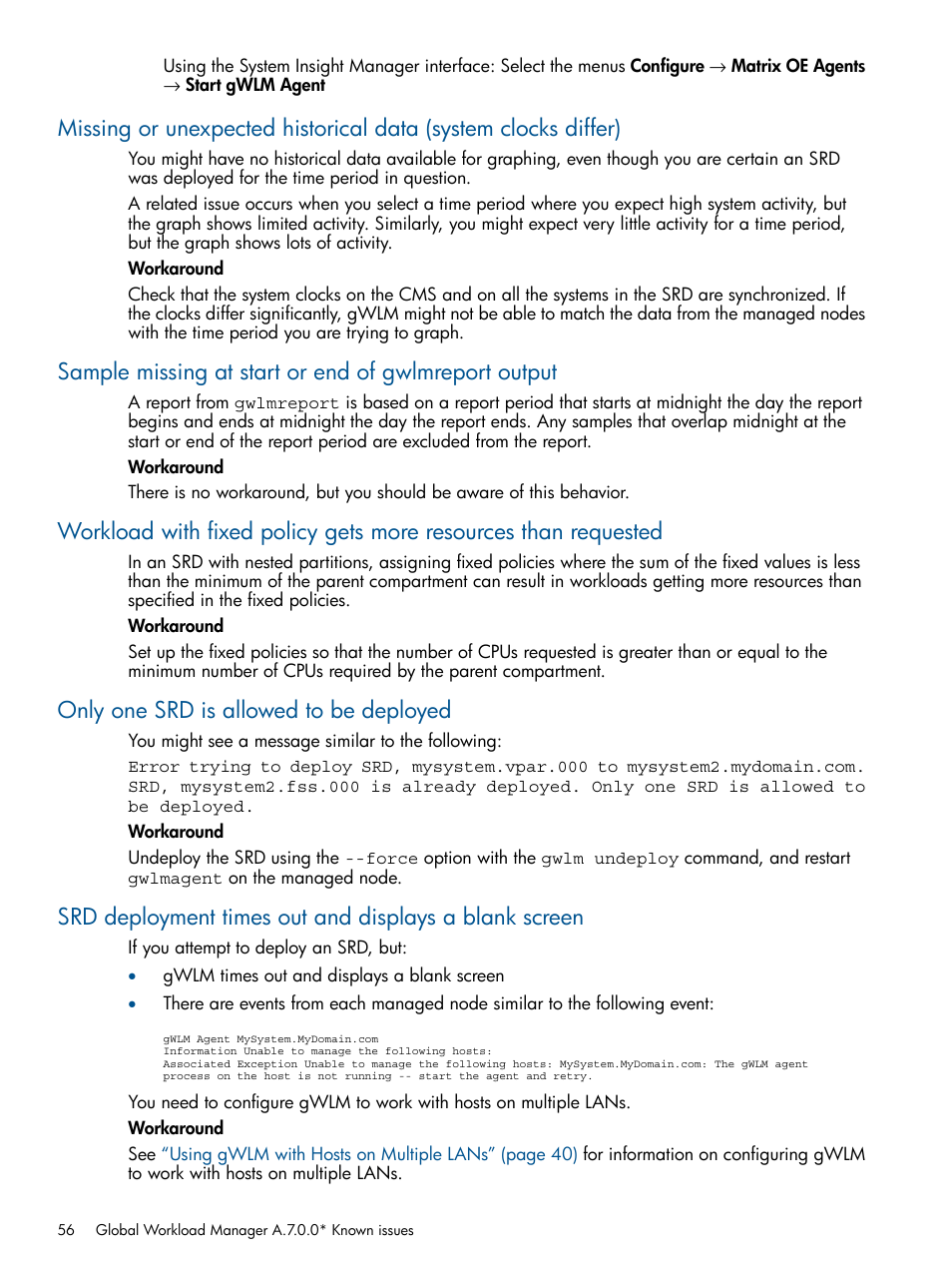 Only one srd is allowed to be deployed | HP Matrix Operating Environment Software User Manual | Page 56 / 61