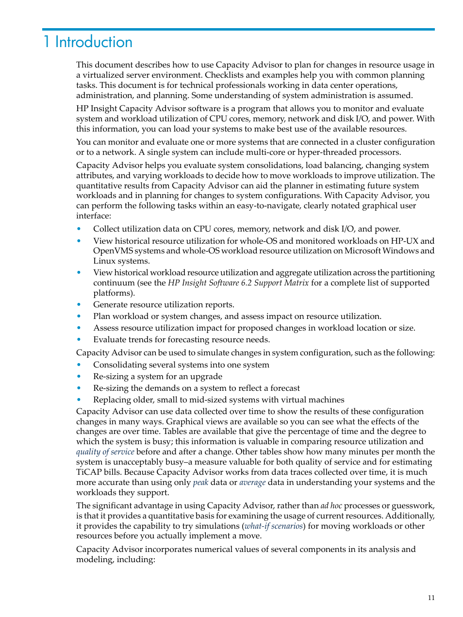 1 introduction | HP Matrix Operating Environment Software User Manual | Page 11 / 198