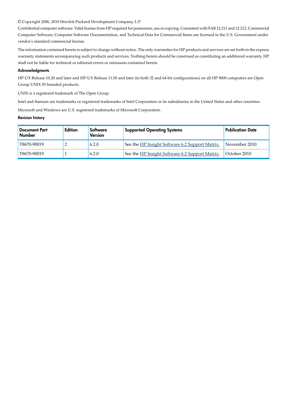 HP Matrix Operating Environment Software User Manual | Page 2 / 198