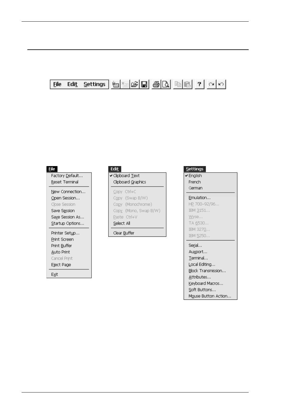 The command bar, Setup menus, Command bar | The command bar -28, Setup menus -28 | HP Compaq t5510 Thin Client User Manual | Page 38 / 338