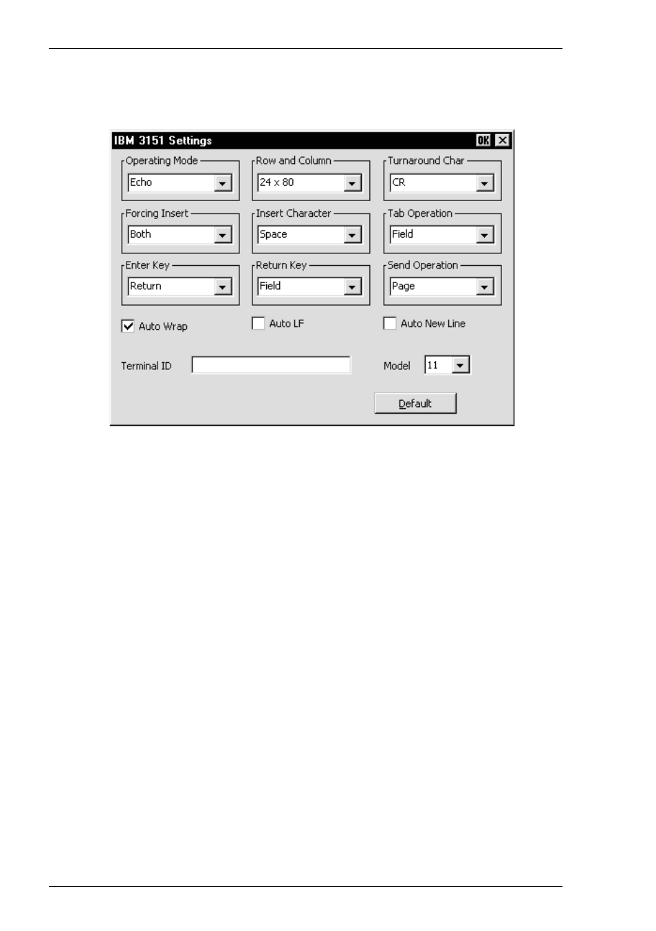 Ibm 3151 settings, Setup, Ibm 3151 settings -28 | HP Compaq t5510 Thin Client User Manual | Page 84 / 338