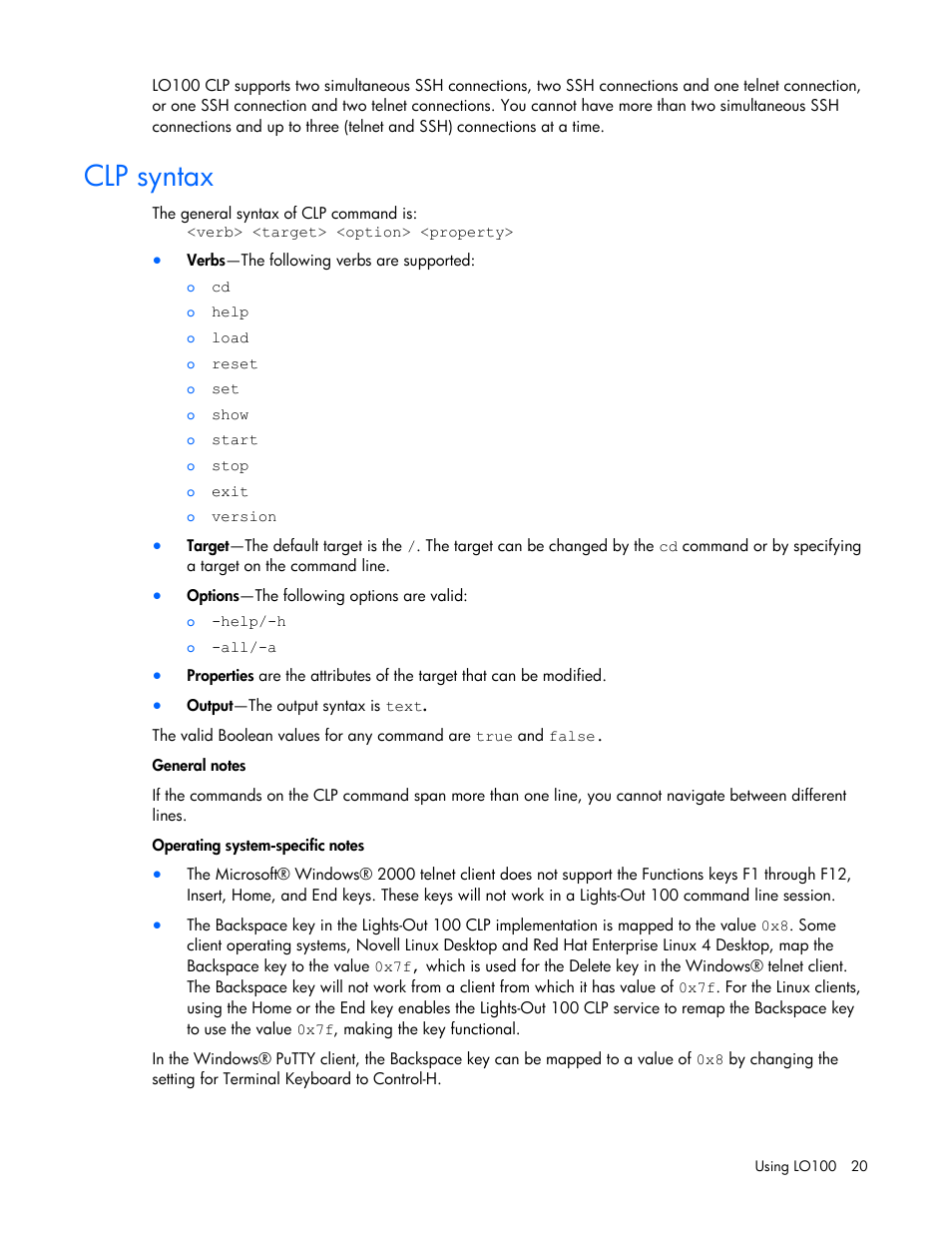 Clp syntax | HP ProLiant DL145 G3 Server User Manual | Page 20 / 63