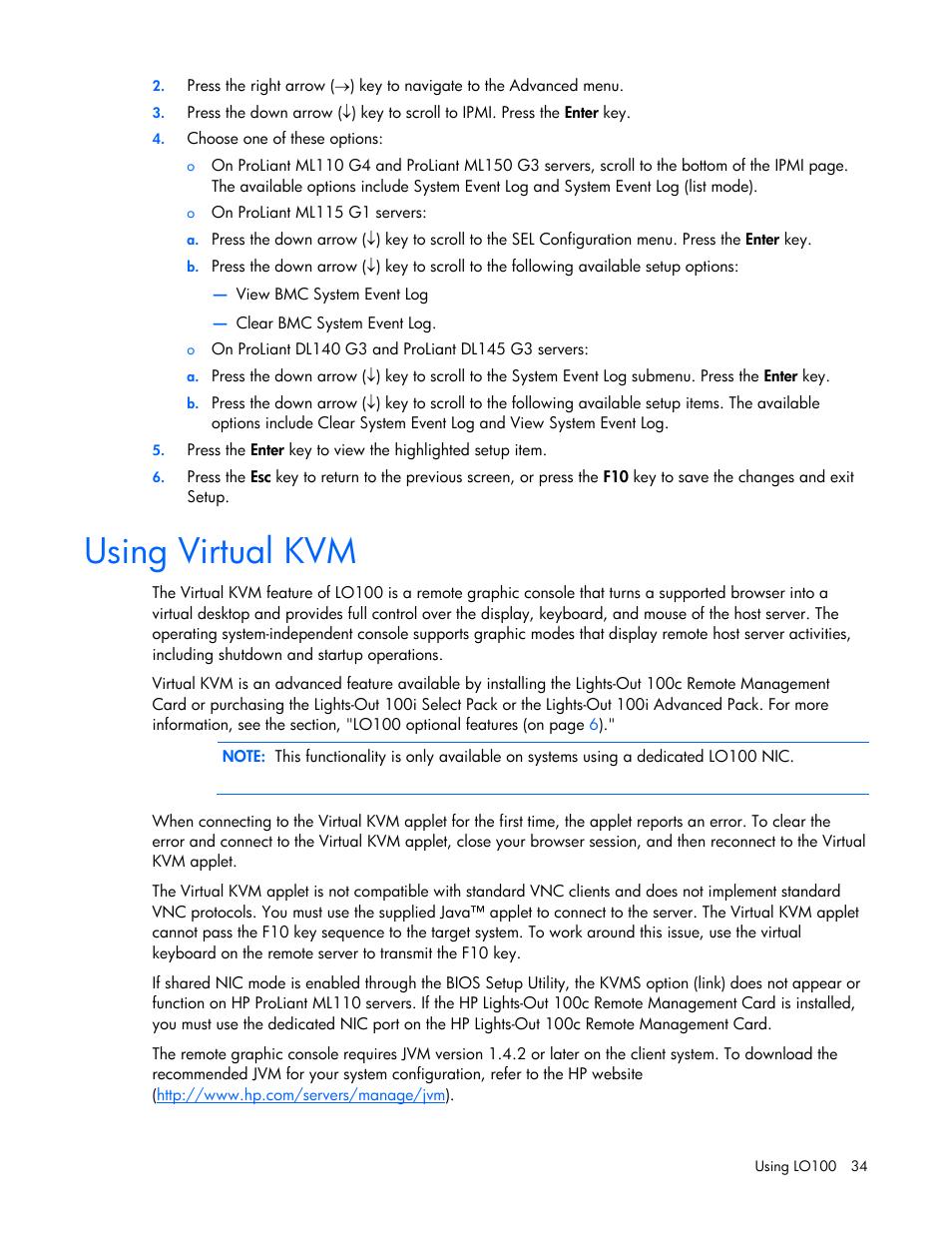 Using virtual kvm | HP ProLiant DL145 G3 Server User Manual | Page 34 / 63