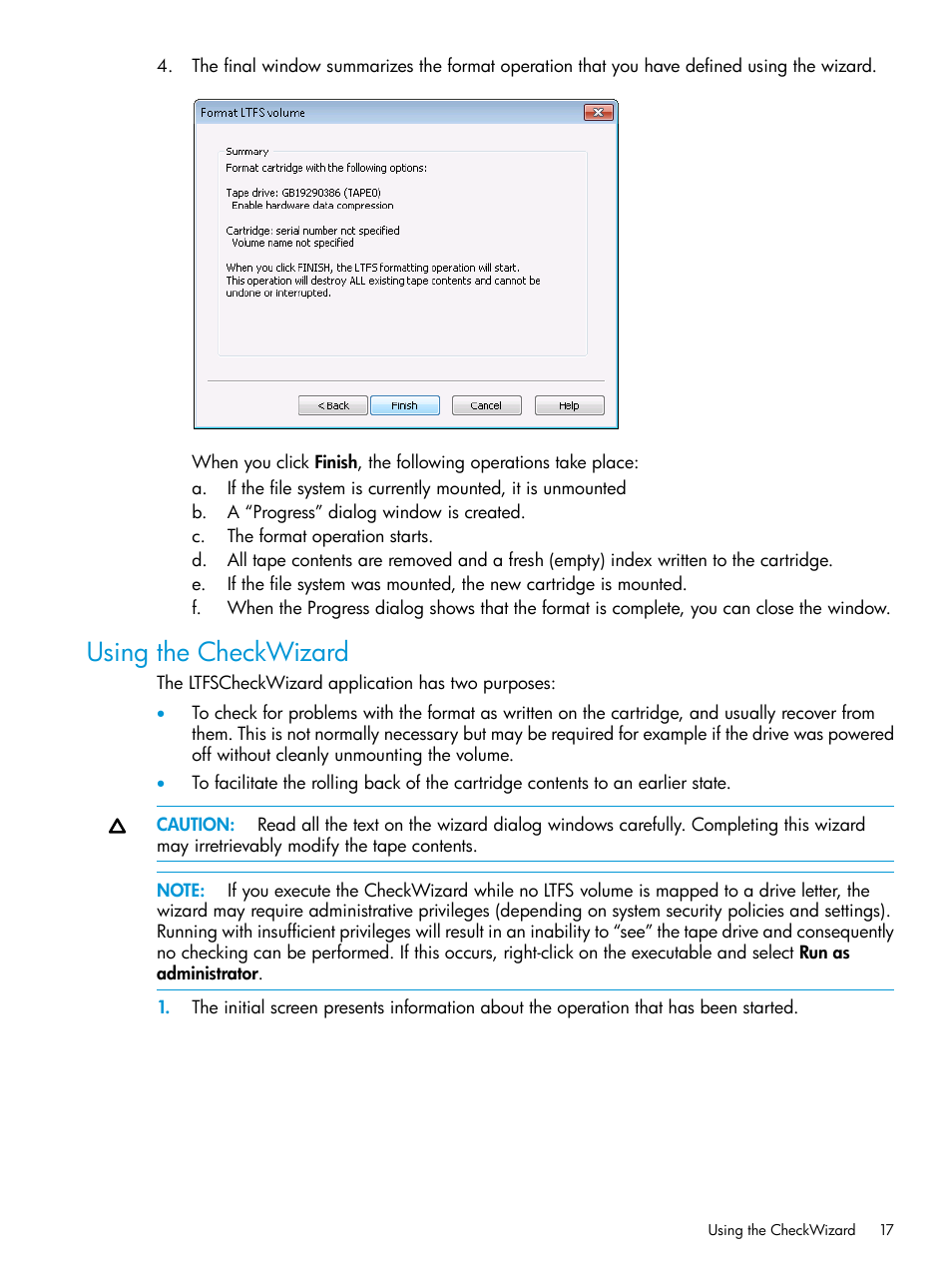 Using the checkwizard | HP StoreEver Ultrium Tape Drives User Manual | Page 17 / 28