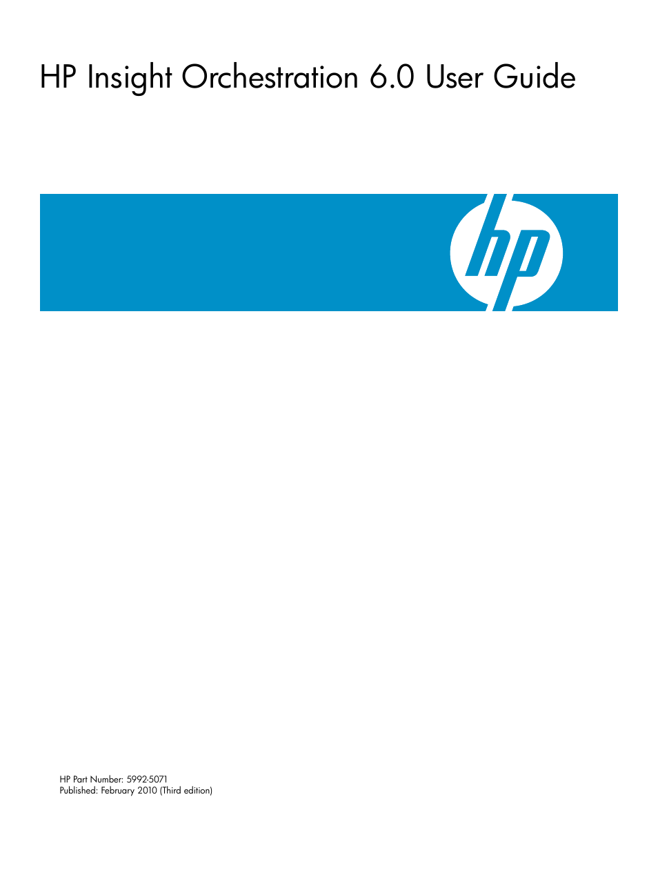 HP Matrix Operating Environment Software User Manual | 97 pages