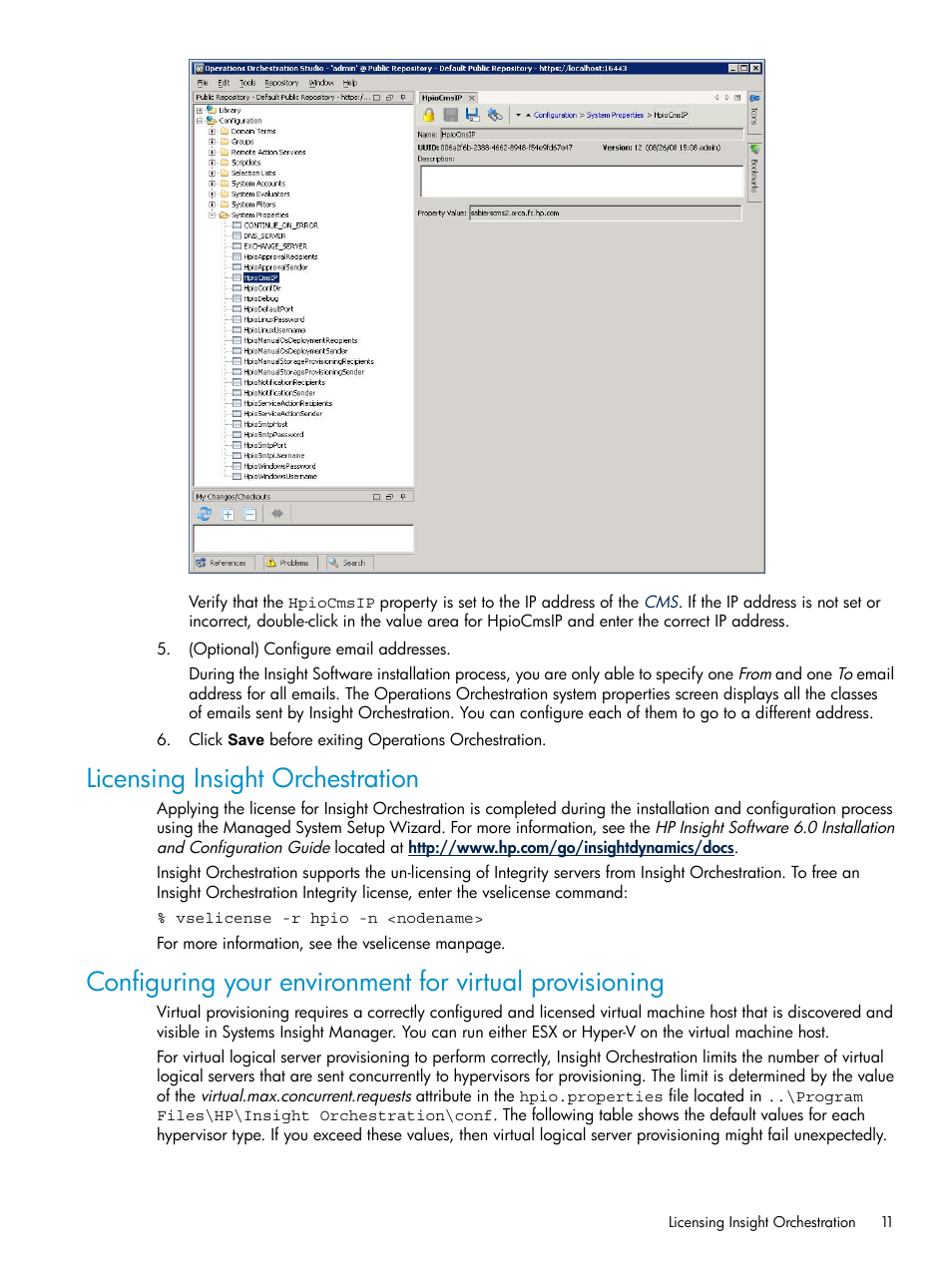 Licensing insight orchestration | HP Matrix Operating Environment Software User Manual | Page 11 / 97