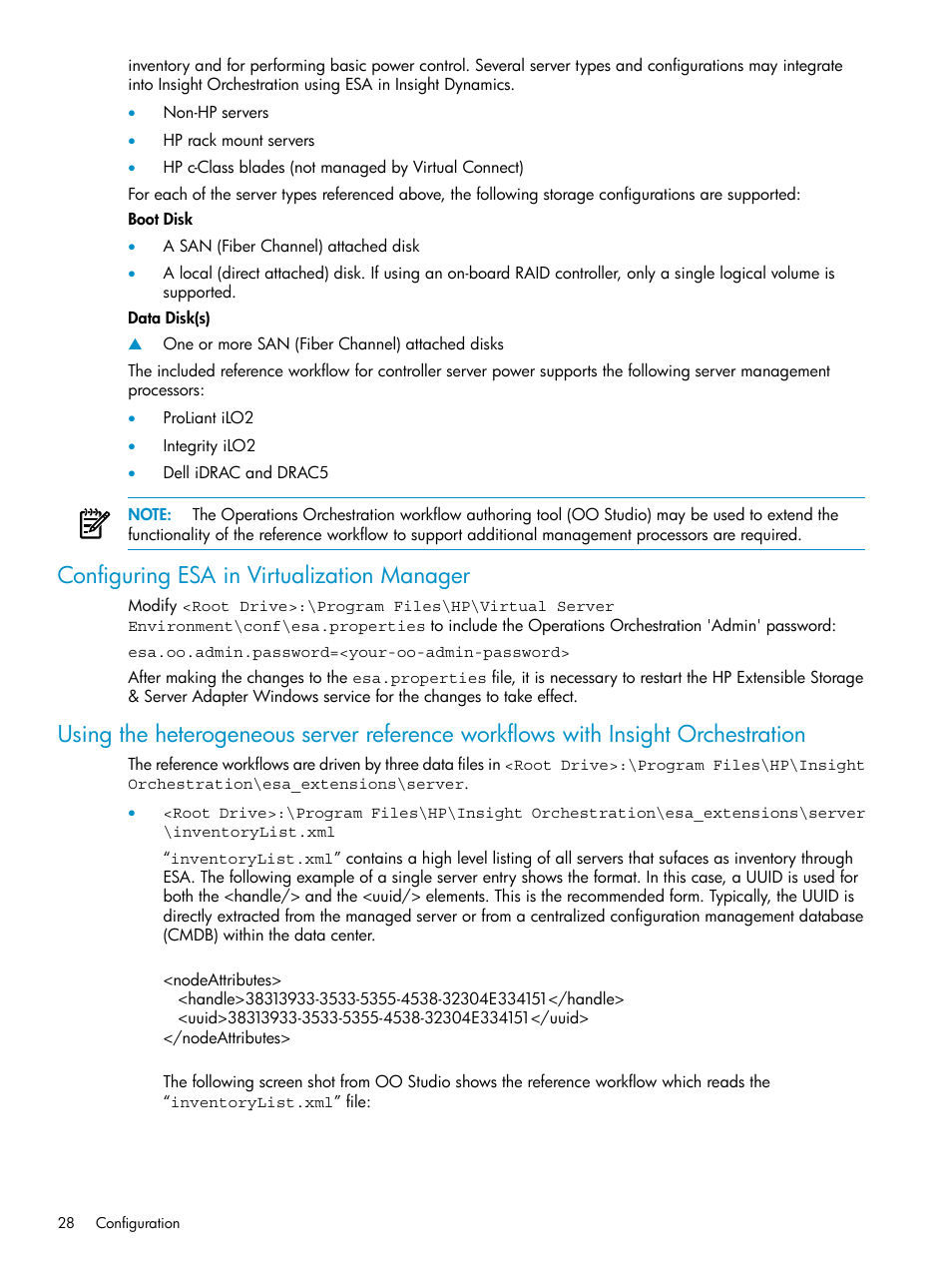 Configuring esa in virtualization manager | HP Matrix Operating Environment Software User Manual | Page 28 / 97