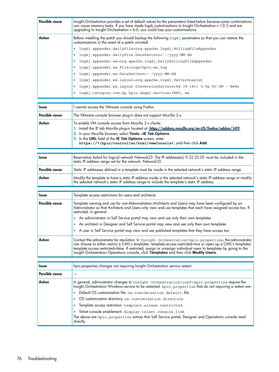 I cannot access the vmware console using firefox | HP Matrix Operating Environment Software User Manual | Page 76 / 97