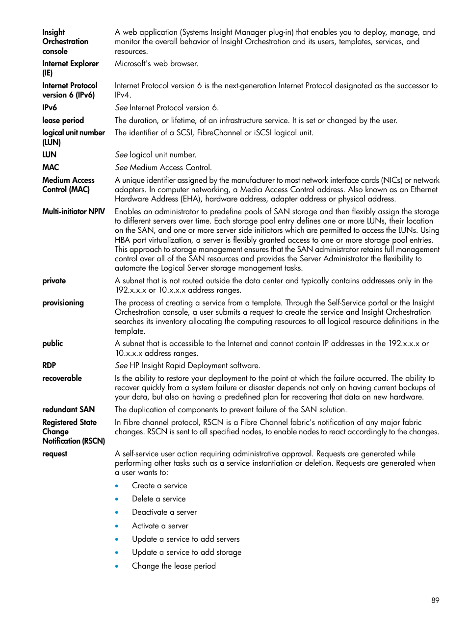 Provisioning | HP Matrix Operating Environment Software User Manual | Page 89 / 97