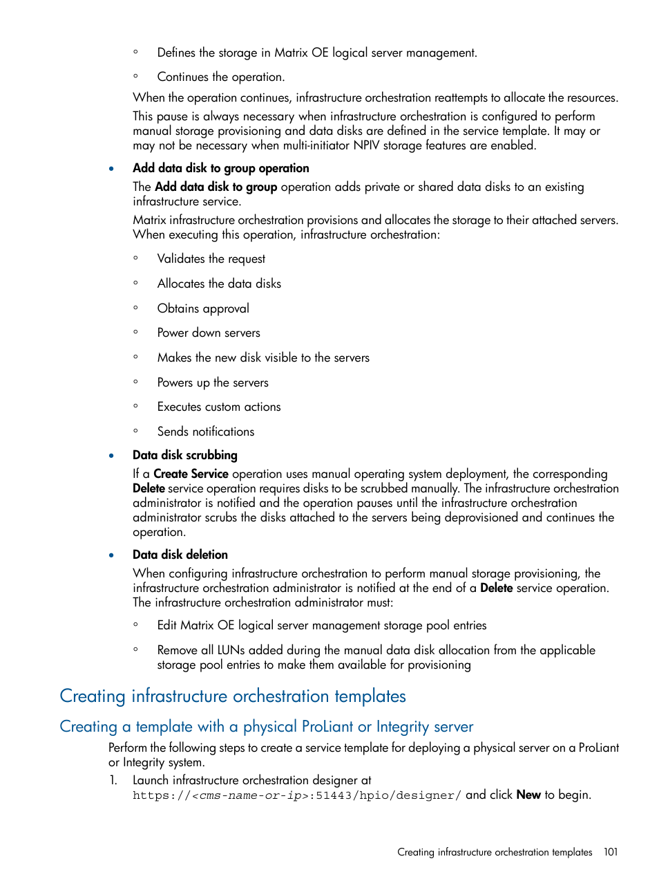 Creating infrastructure orchestration templates | HP Matrix Operating Environment Software User Manual | Page 101 / 223