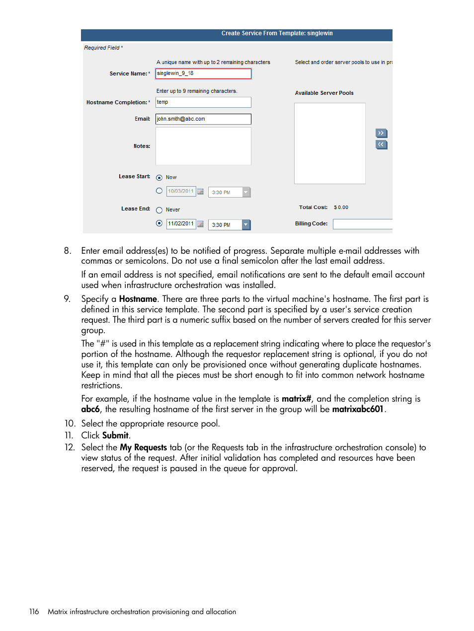 HP Matrix Operating Environment Software User Manual | Page 116 / 223