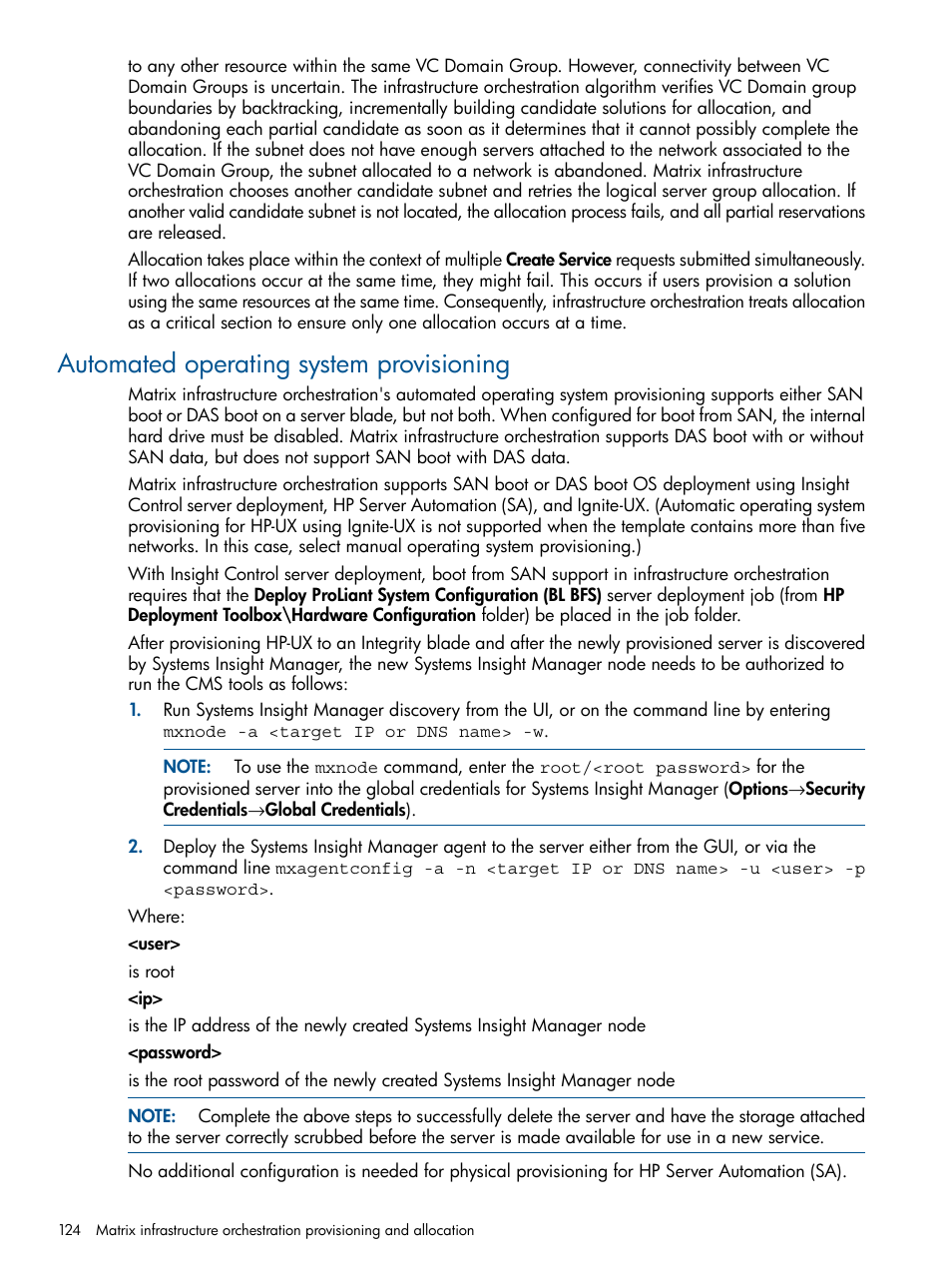 Automated operating system provisioning | HP Matrix Operating Environment Software User Manual | Page 124 / 223