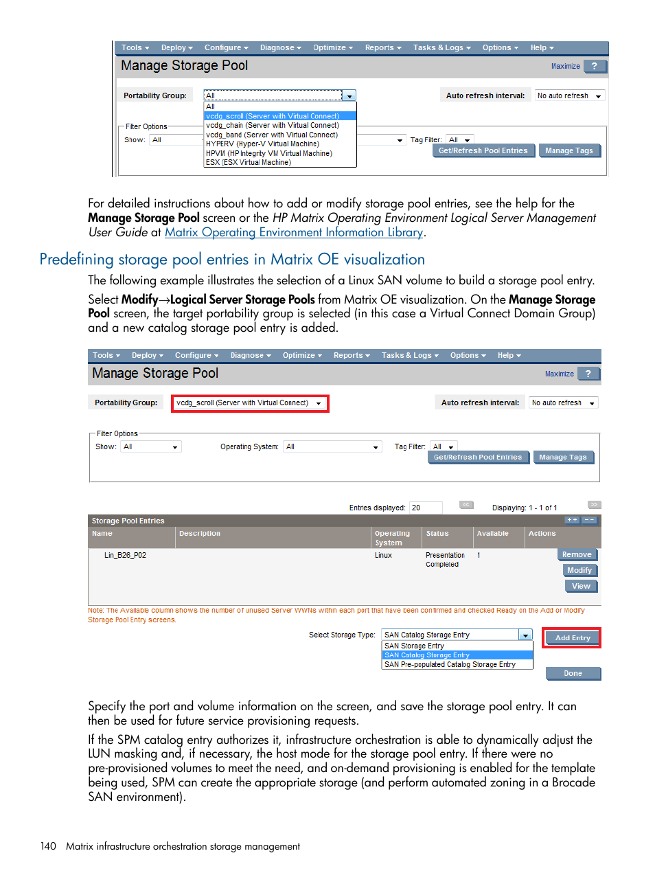 HP Matrix Operating Environment Software User Manual | Page 140 / 223