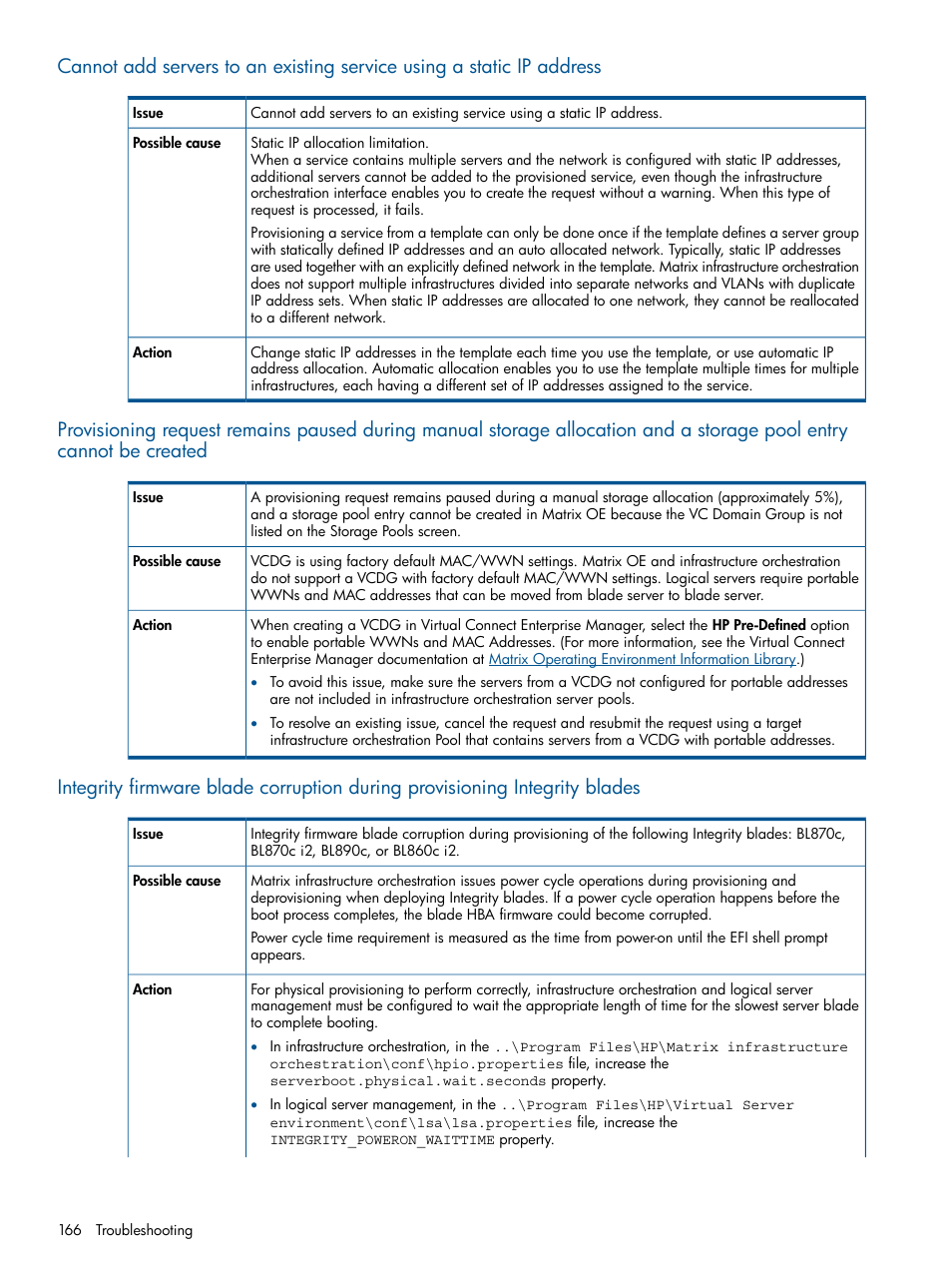 HP Matrix Operating Environment Software User Manual | Page 166 / 223