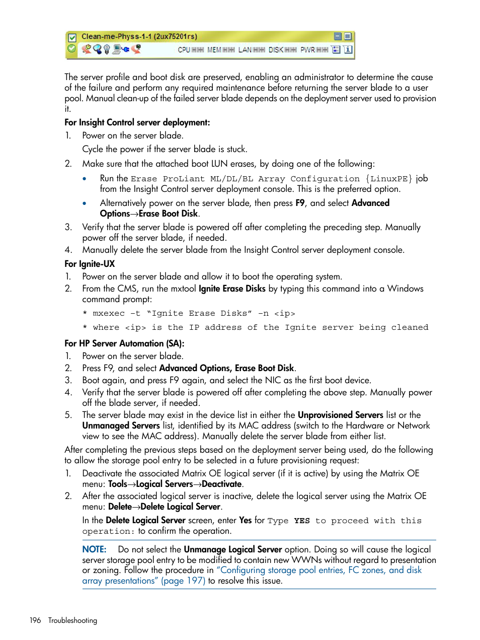 HP Matrix Operating Environment Software User Manual | Page 196 / 223