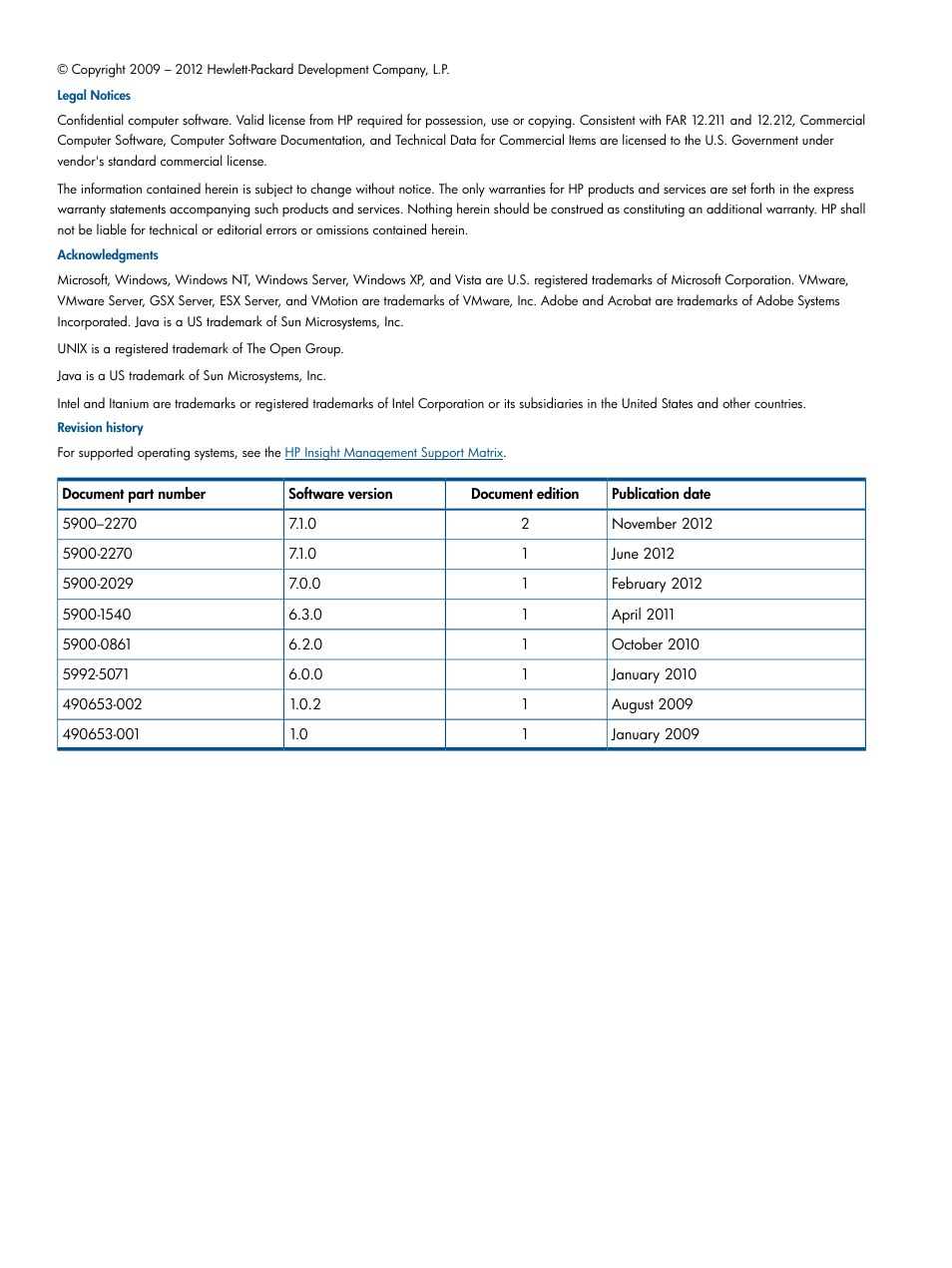HP Matrix Operating Environment Software User Manual | Page 2 / 223