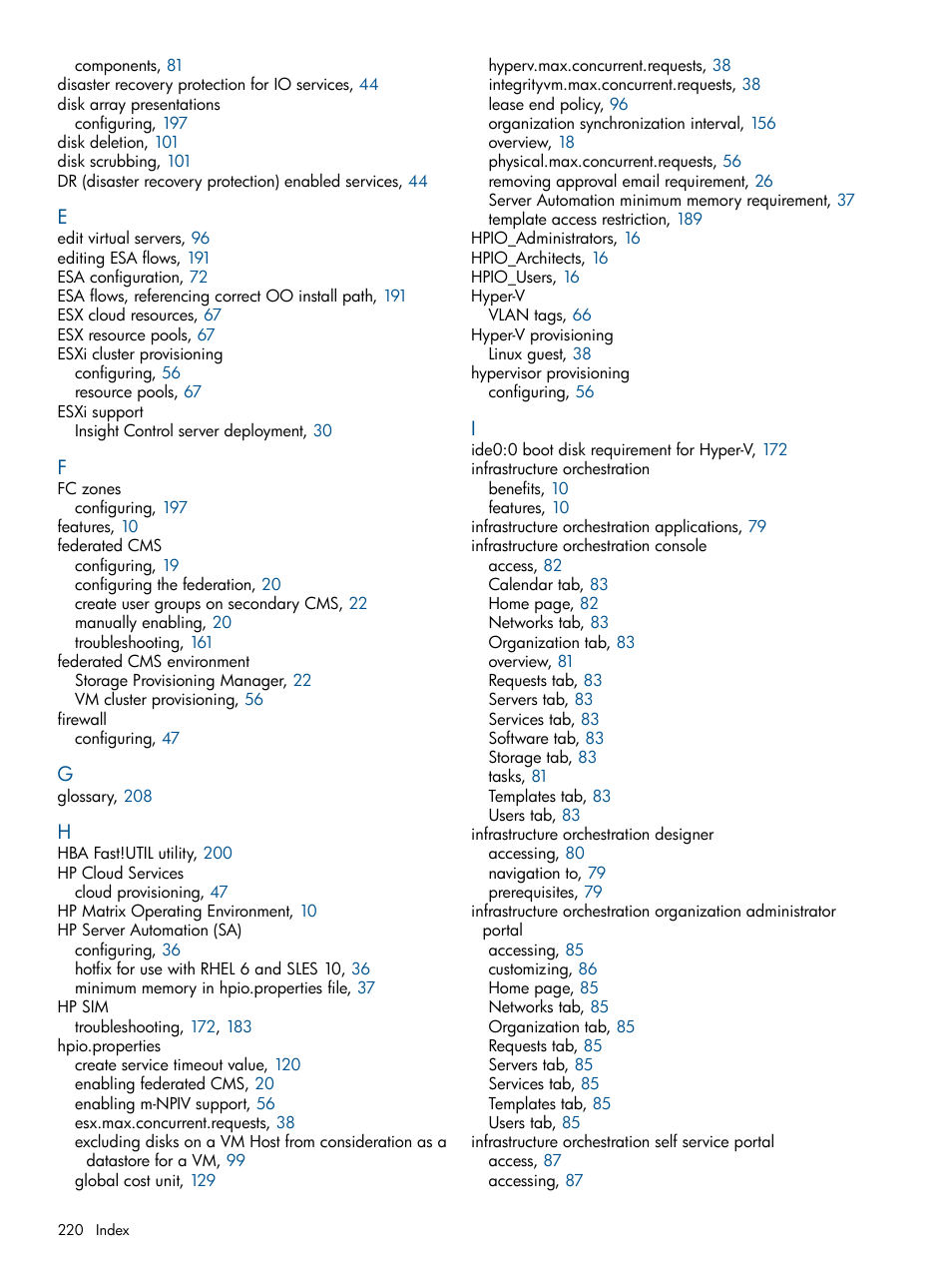 HP Matrix Operating Environment Software User Manual | Page 220 / 223