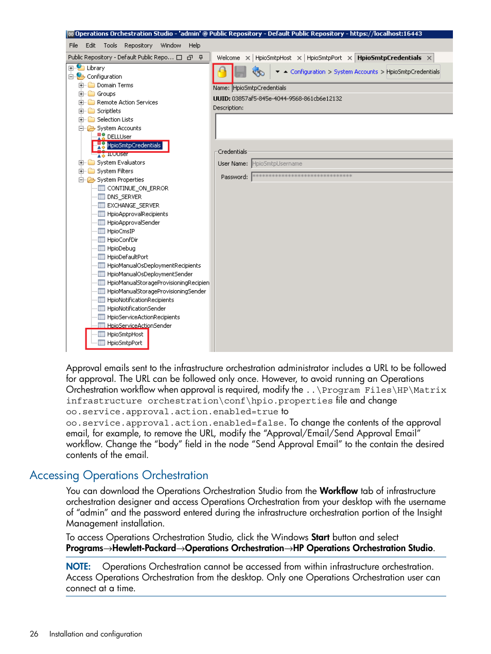 Accessing operations orchestration | HP Matrix Operating Environment Software User Manual | Page 26 / 223