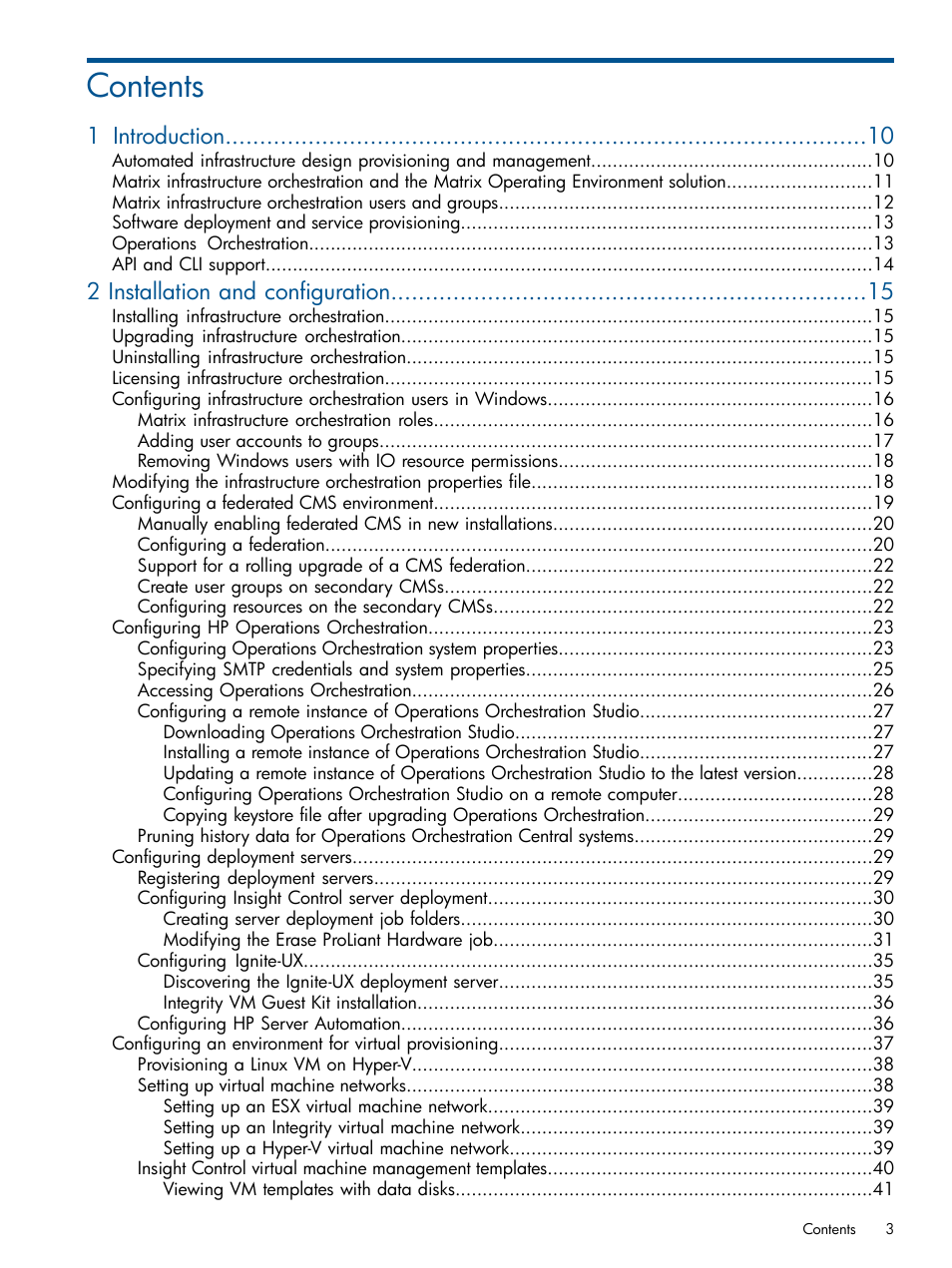 HP Matrix Operating Environment Software User Manual | Page 3 / 223
