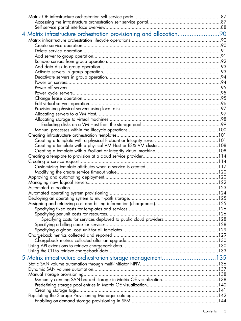 HP Matrix Operating Environment Software User Manual | Page 5 / 223