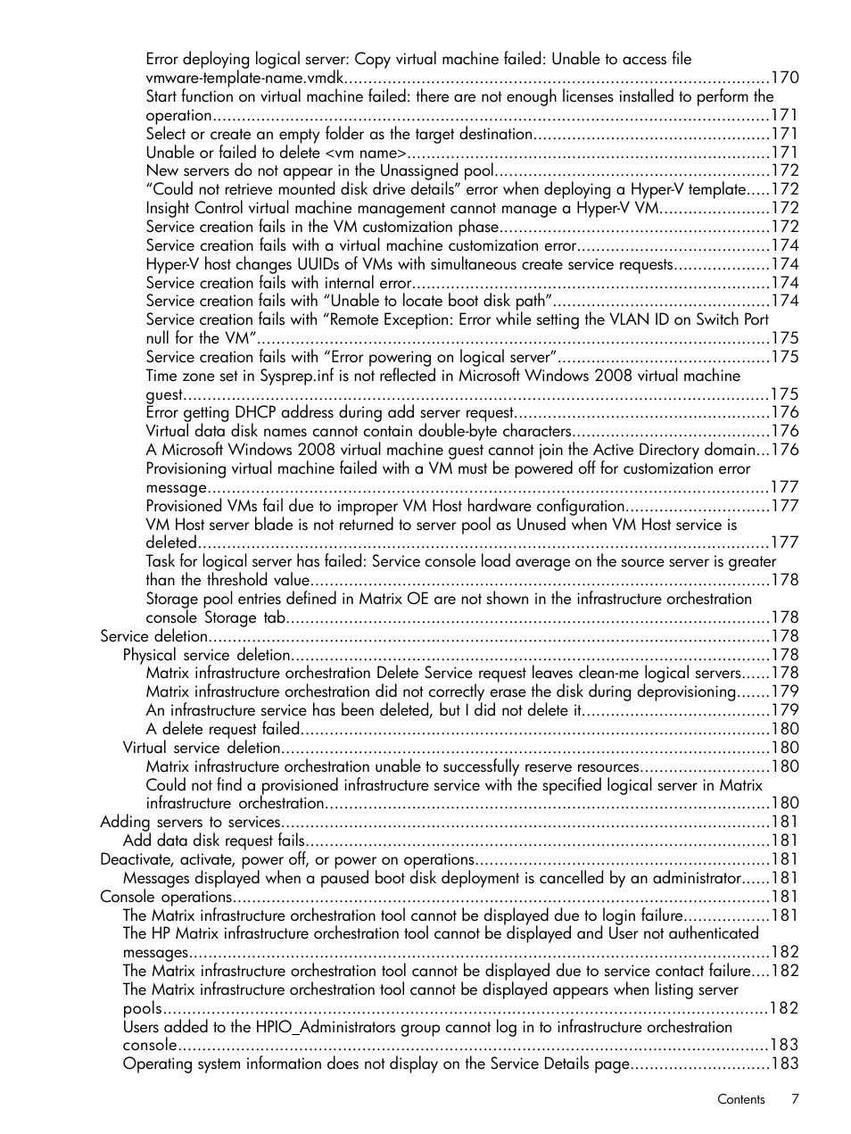 HP Matrix Operating Environment Software User Manual | Page 7 / 223